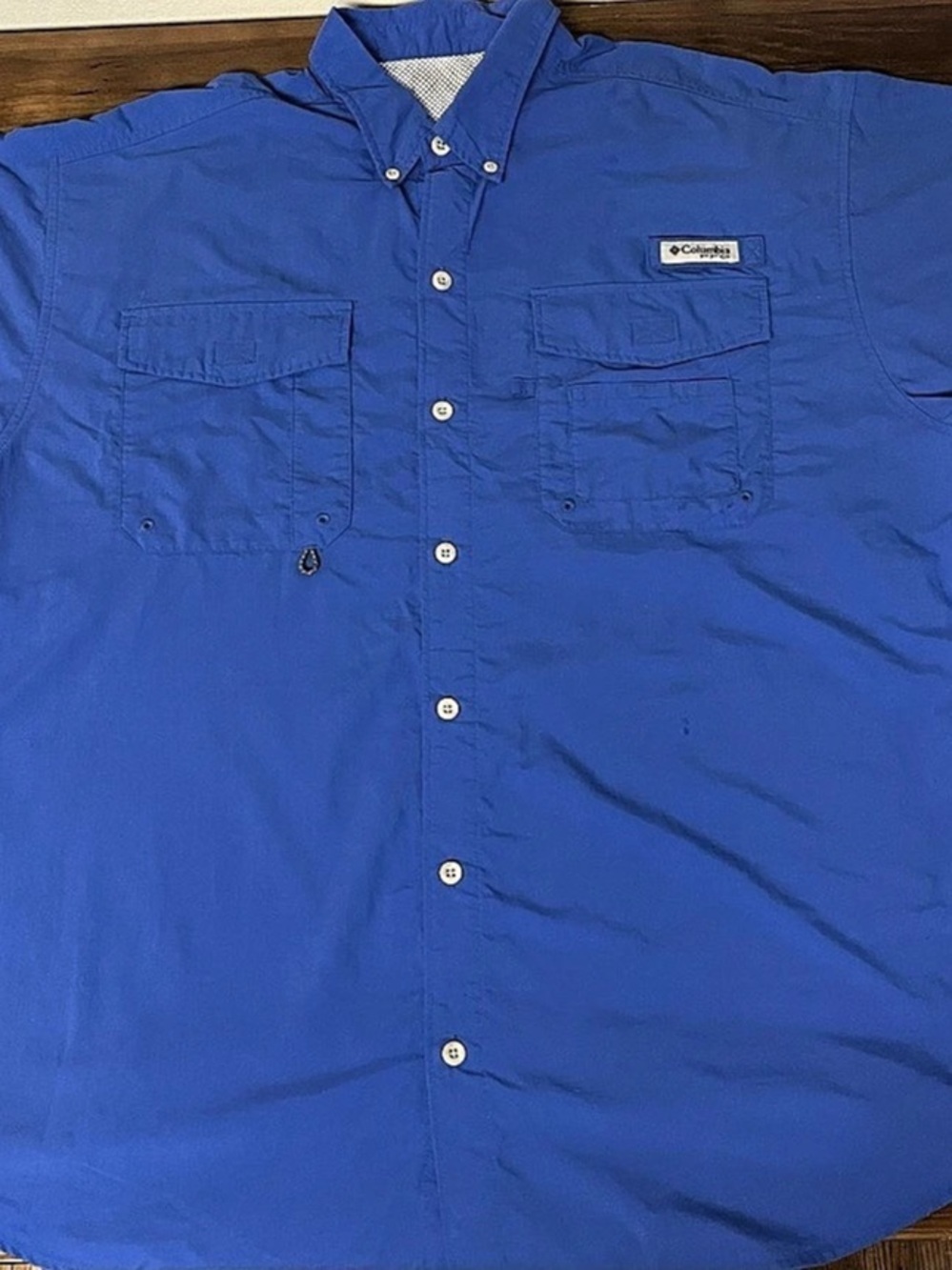Columbia PFG Tamiami II Short Sleeve Shirt Blue Short Sleeve Fishing Shirt